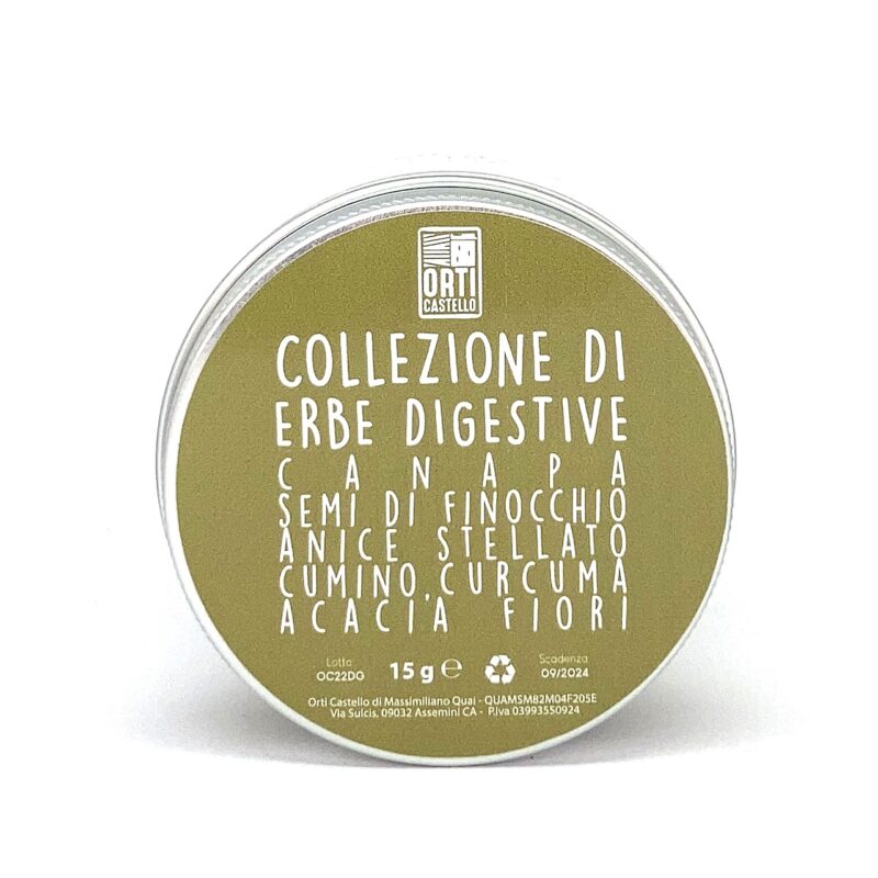 Collezione di Erbe Digestive con Canapa, Semi di Finocchio, Anice Stellato,  Cumino, Curcuma, Acacia Fiori, 15gr